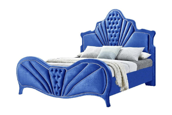 ACME Dante Eastern King Bed, Blue Velvet 24217EK