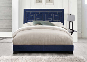 ACME Ishiko III Eastern King Bed in Dark Blue Velvet 21637EK