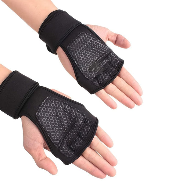 1 Pairs Unisex Weightlifting Training Gloves Fitness Sports Body Building Gymnastics Gym Hand Wrist Palm Protector Gloves