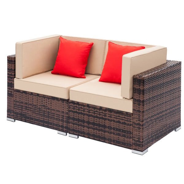 Outdoor Fully Equipped Weaving Ratt Fully Equipped Weaving Rattan Sofa Set with 2pcs Corner Sofas & 1 pcs Coffee Table  XH