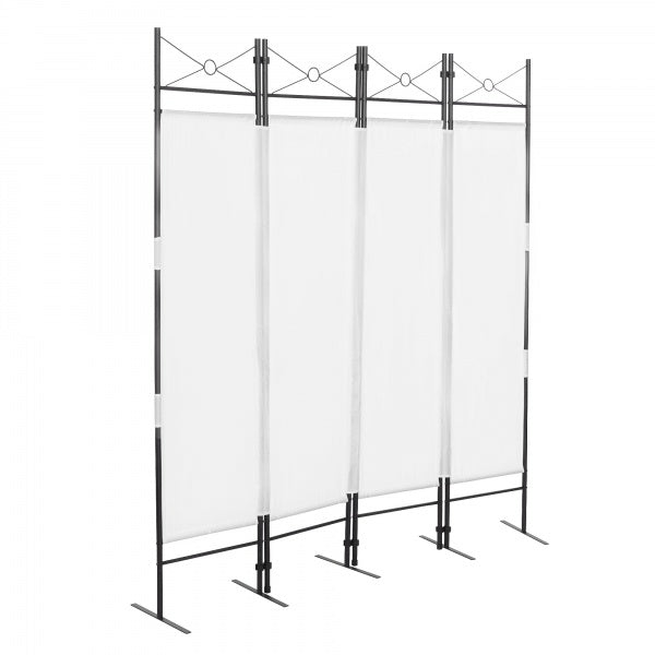 4-Panel Metal Folding Room Divider, 5.94Ft Freestanding Room Screen Partition Privacy Display for Bedroom, Living Room, Office