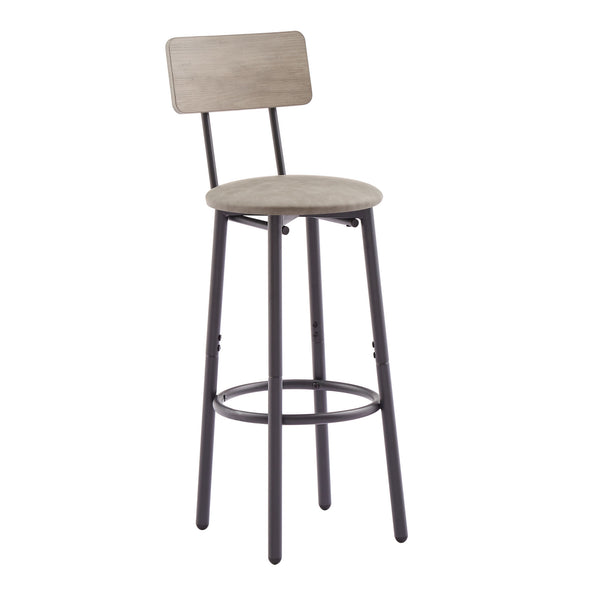 Bar Table Set with 4 Bar stools PU Soft seat with backrest (Grey; 47.24''w x 23.62''d x 35.43''h)