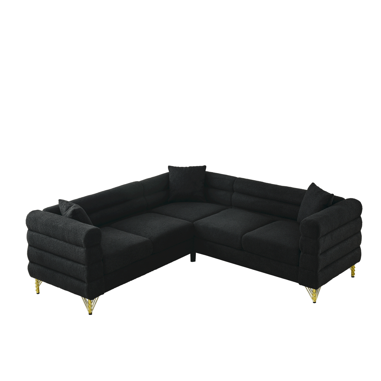 81.5-Inch Oversized Corner Sofa Covers, L-Shaped Sectional Couch, 5-Seater Corner Sofas with 3 Cushions for Living Room, Bedroom, Apartment, Office