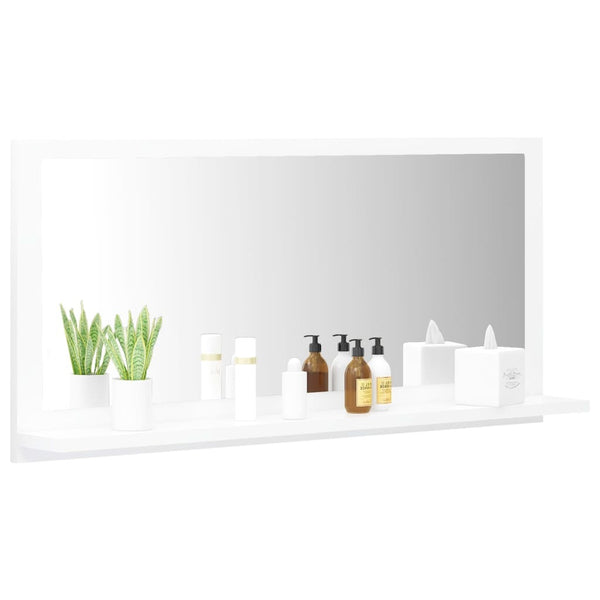 Bathroom Mirror White 31.5"x4.1"x14.6" Chipboard