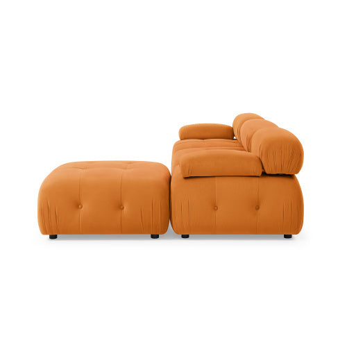 Modular Sectional Sofa, Button Tufted Designed and DIY Combination,L Shaped Couch with Reversible Ottoman, Navy Velvet