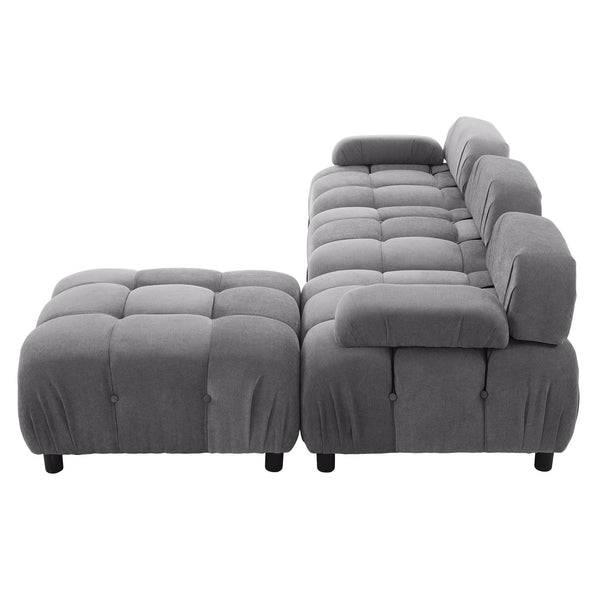 U_STYLE Upholstery Modular Convertible Sectional Sofa, L Shaped Couch with Reversible Chaise