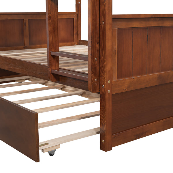 Full Over Full Bunk Bed with Twin Size Trundle