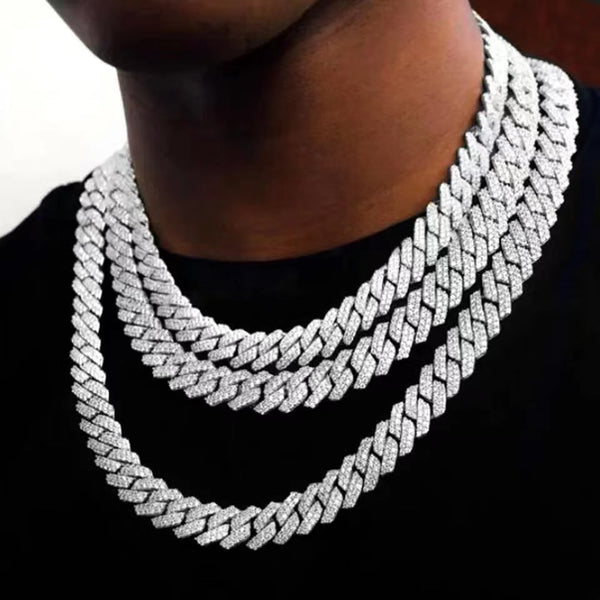 Hip Hop Cuban Link Chain Box Tongue Safety Necklace For Women Men Bling Iced Out Miami Cuban Choker Necklaces Jewelry Gift