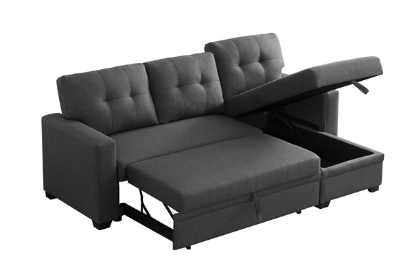 Upholstered Pull out Sectional Sofa with Chaise