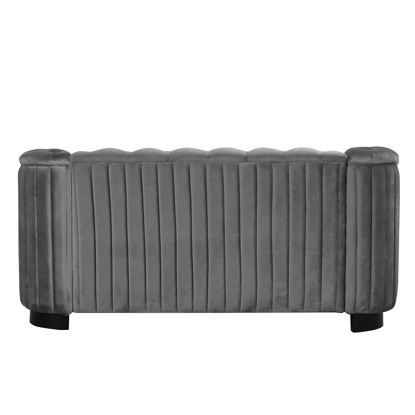 64\" Velvet Upholstered Loveseat Sofa; Modern Loveseat Sofa with Thick Removable Seat Cushion; 2-Person Loveseat Sofa Couch for Living Room; Bedroom; or Small Space