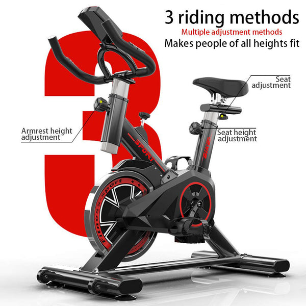 Indoor Exercise Bike, Indoor Cycling Stationary Bike Belt Drive with LCD Monitor