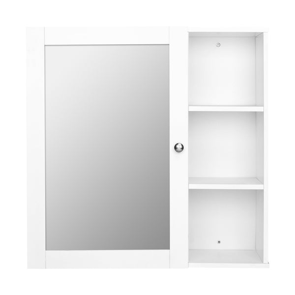 FCH Single Mirror Door 3 Compartment Storage Cabinet MDF Spray Paint white Bathroom Wall Cabinet  YJ