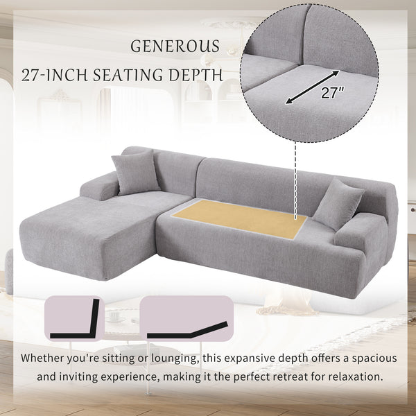 U_Style Modern Large L-Shape Modular Sectional Sofa for Living Room, Bedroom, Salon, 2 Piece Free Combination, Simplified Style