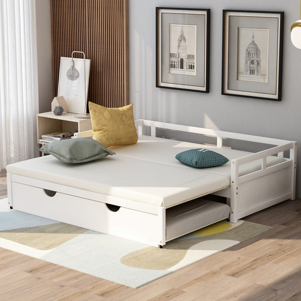 Extending Daybed with Trundle, Wooden Daybed with Trundle