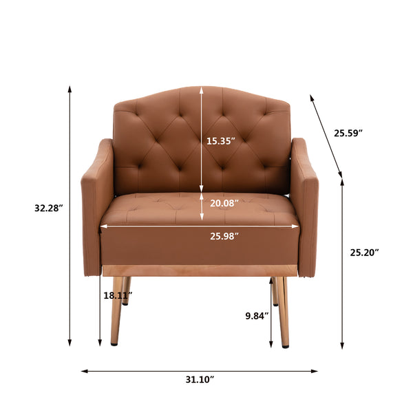 Accent Chair ,leisure single sofa with Rose Golden feet