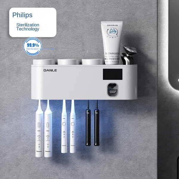 Disinfect toothbrush holder Intelligent toothbrush sterilizer Ultraviolet disinfection Philips perforated free wall mounted toothbrush holder