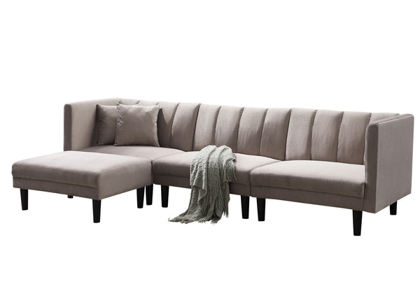 REVERSIBLE SECTIONAL SOFA SLEEPER WITH 2 PILLOWS  VELVET