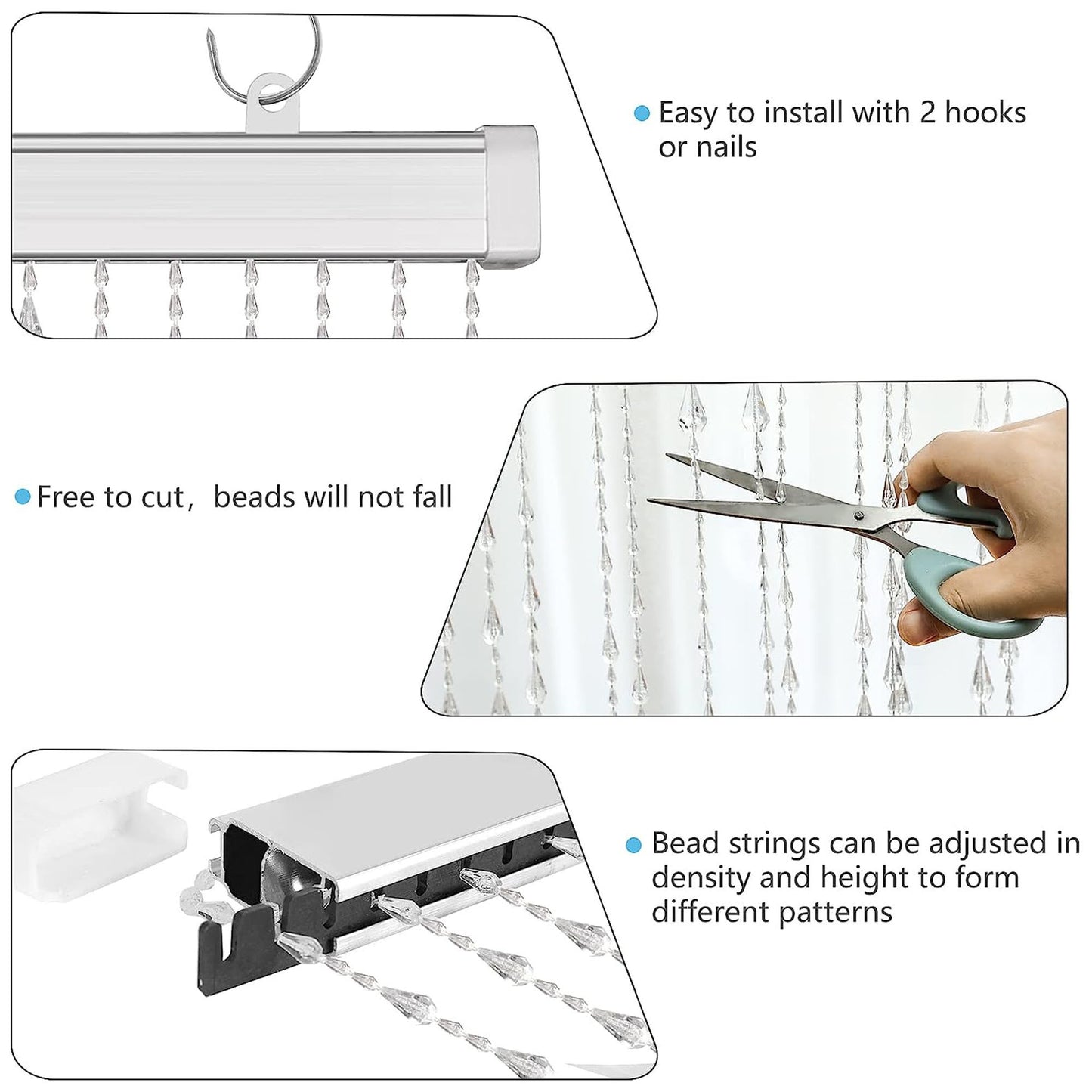 Crystal Beaded Curtain Acrylic String Curtain Hanging Door Beads for Doorway Window