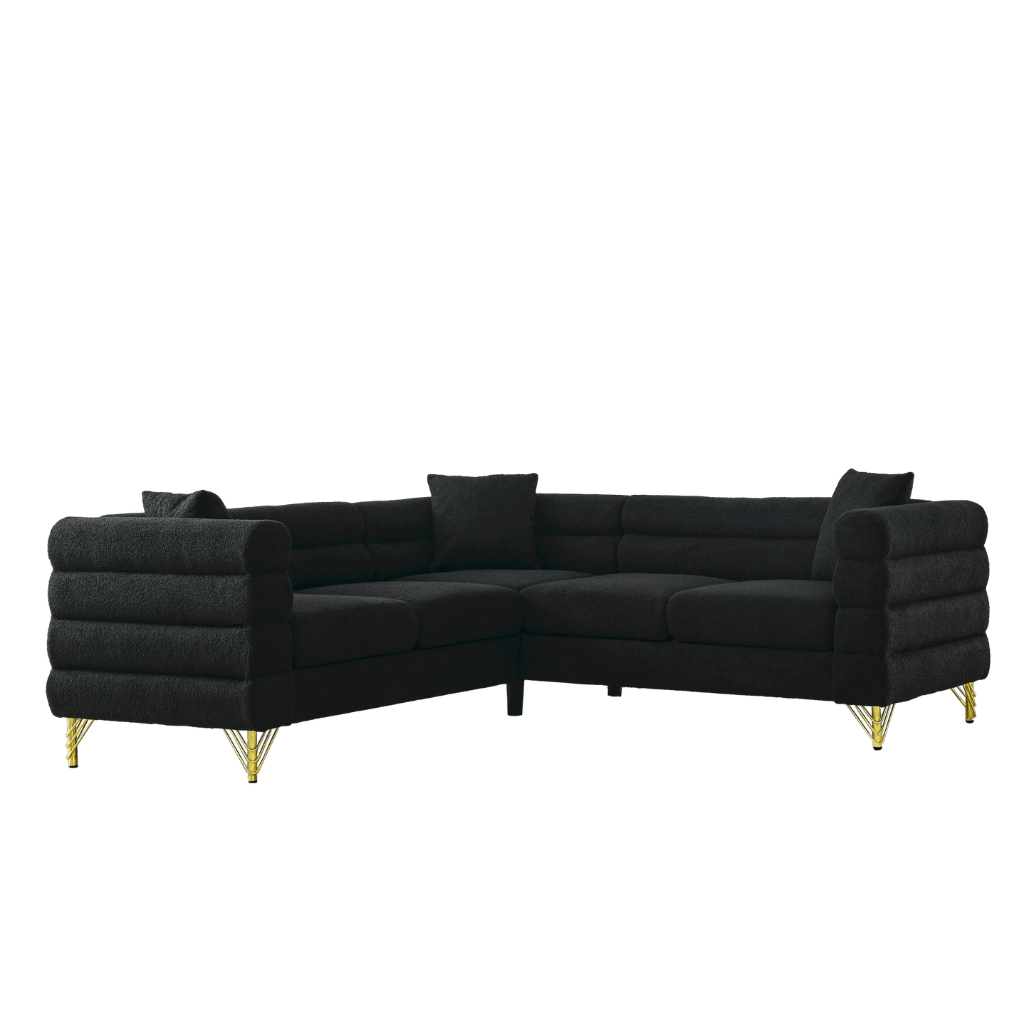81.5-Inch Oversized Corner Sofa Covers, L-Shaped Sectional Couch, 5-Seater Corner Sofas with 3 Cushions for Living Room, Bedroom, Apartment, Office