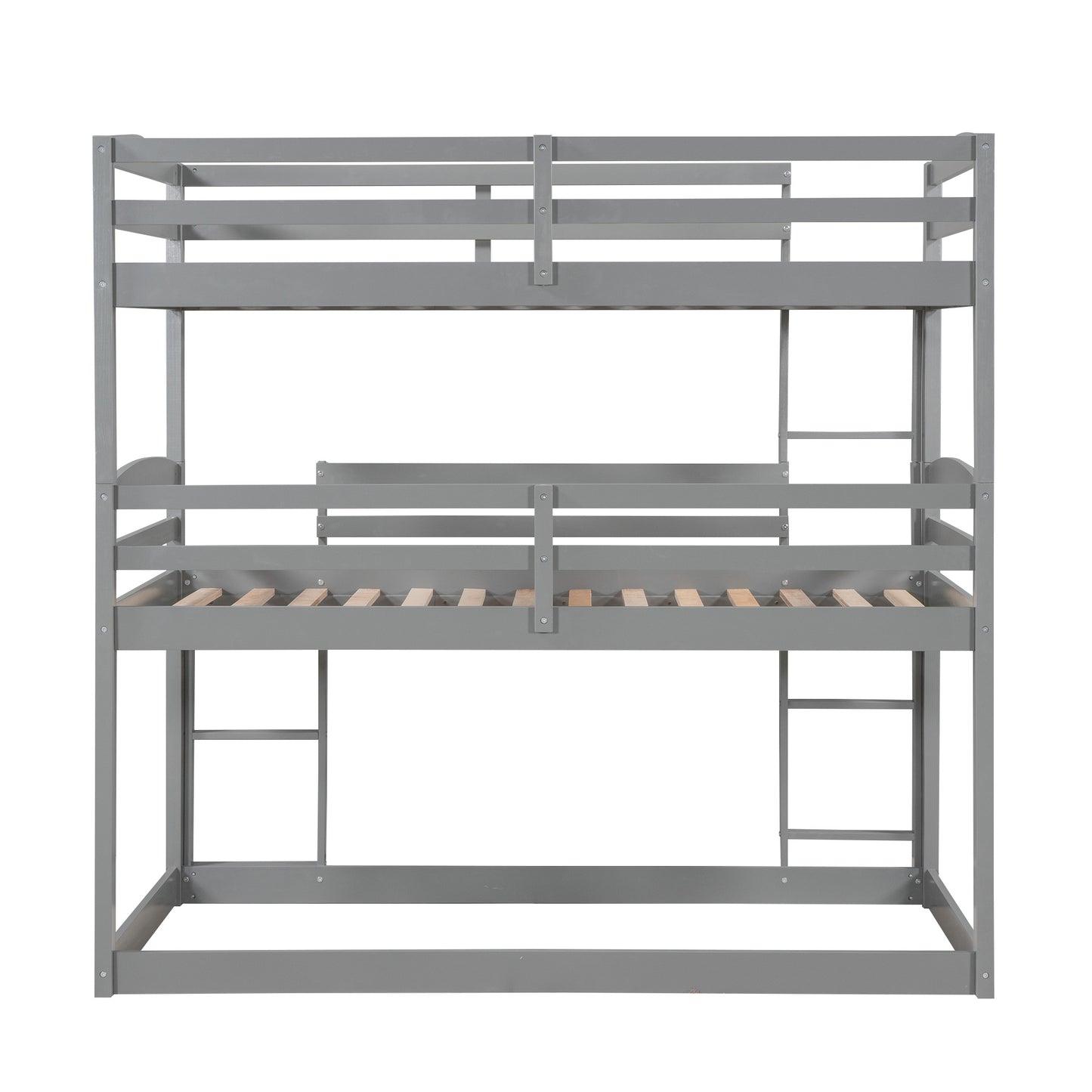 Twin over Twin over Twin Triple Bunk Bed,Gray