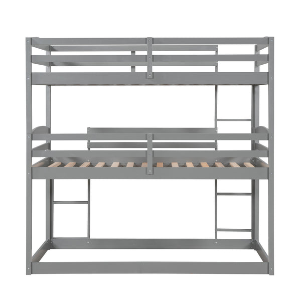 Twin over Twin over Twin Triple Bunk Bed,Gray