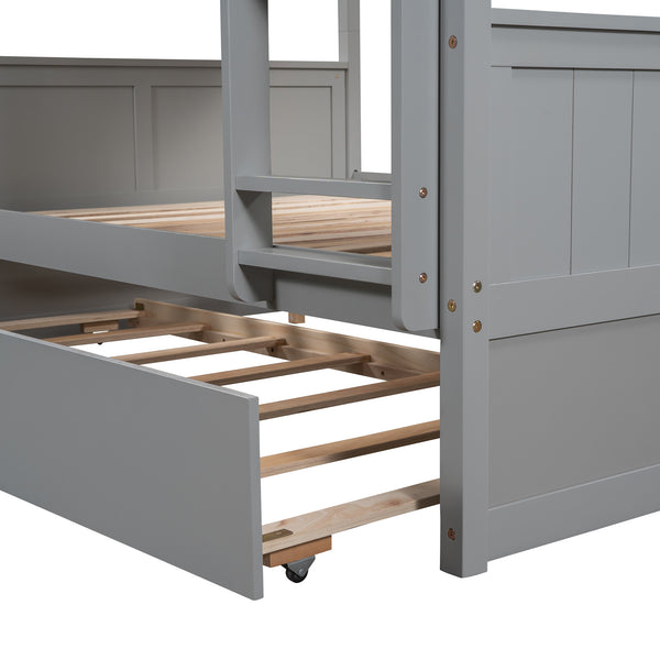 Full Over Full Bunk Bed with Twin Size Trundle