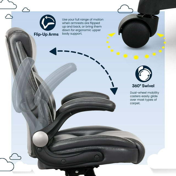 Air Lumbar Bonded Leather Manager Office Chair