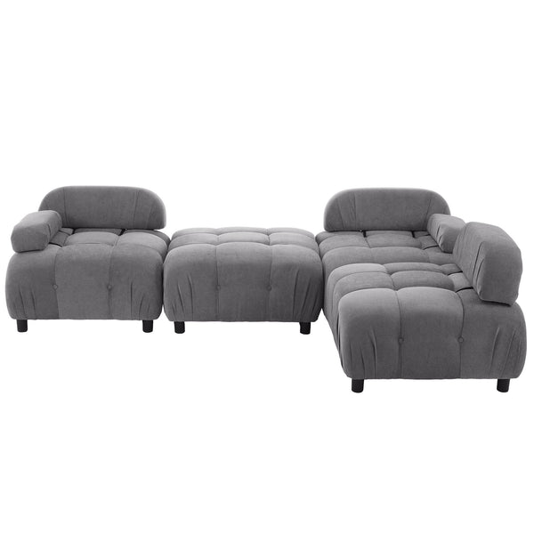 U_STYLE Upholstery Modular Convertible Sectional Sofa, L Shaped Couch with Reversible Chaise