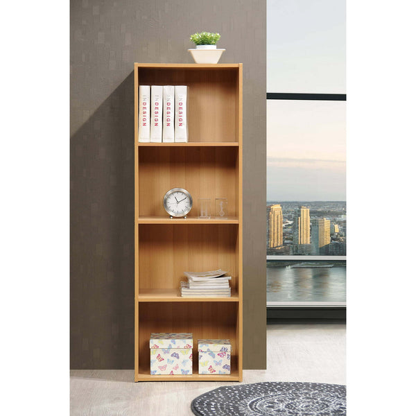 4-Shelf Wood Bookcase