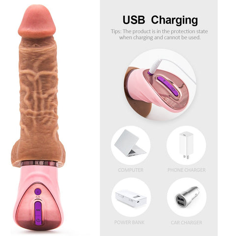 Silicone Soft Penis;  Sucker And Vibrator Remote Control 7 vibration modes; thrusting Dil-do toy for Women with 8 Vibrating Modes Silicone Dil-do Vibrator with Strong Suction Cup toy