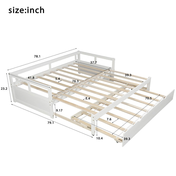 Extending Daybed with Trundle, Wooden Daybed with Trundle