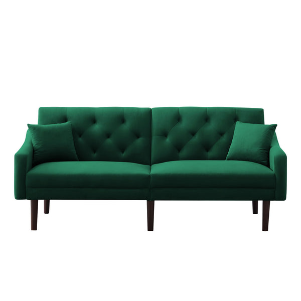 FUTON SOFA SLEEPER  VELVET WITH 2 PILLOWS