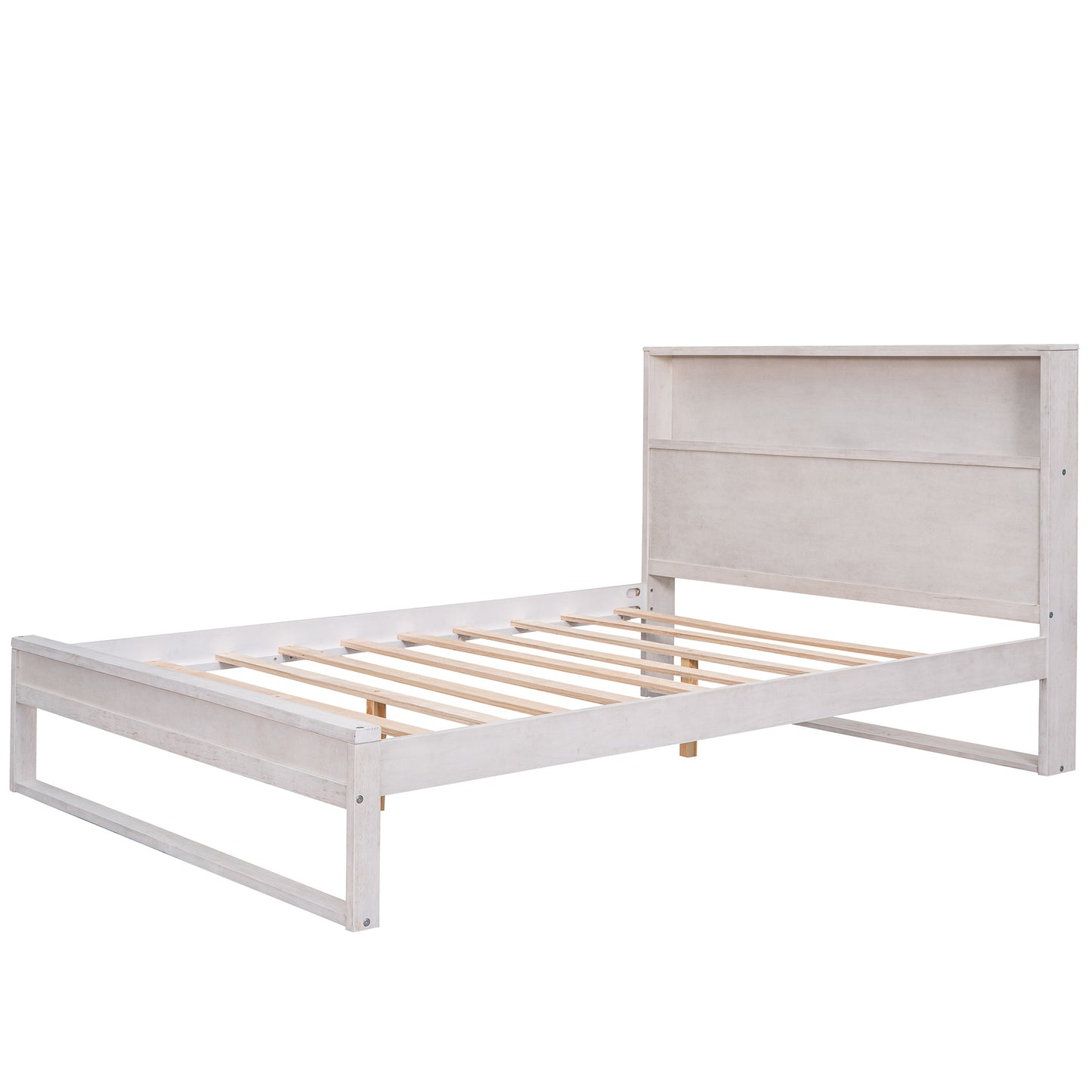 3-Pieces Bedroom Sets Queen Size Platform Bed with Two Nightstands