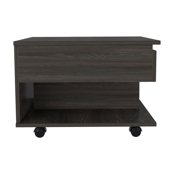 Luanda Lift Top Coffee Table; Casters; One Shelf -Espresso