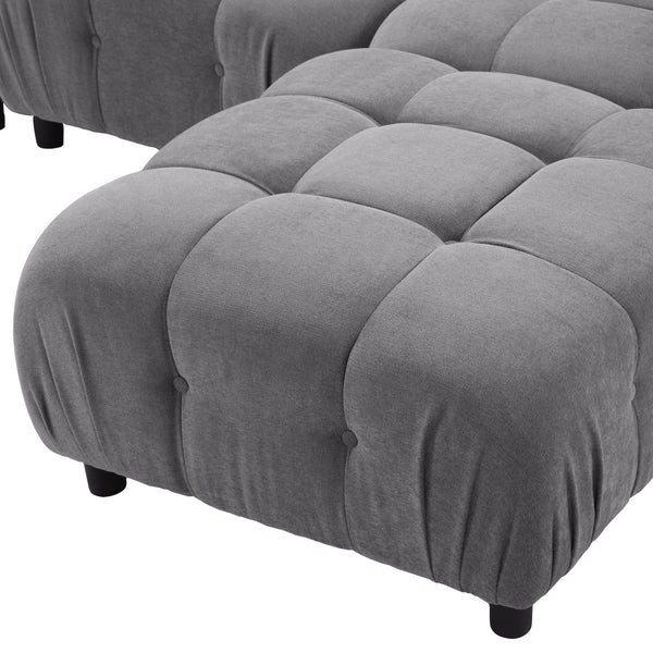 U_STYLE Upholstery Modular Convertible Sectional Sofa, L Shaped Couch with Reversible Chaise