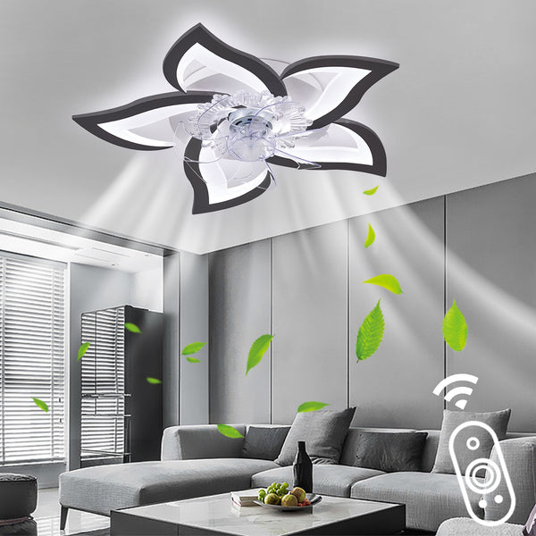 27Inches Ceiling Fan with Lights Remote Control Dimmable LED, 6 Gear Wind Speed Fan Light