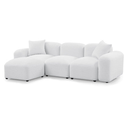 L-Shape Modular Sectional Sofa,DIY Combination,Teddy Fabric