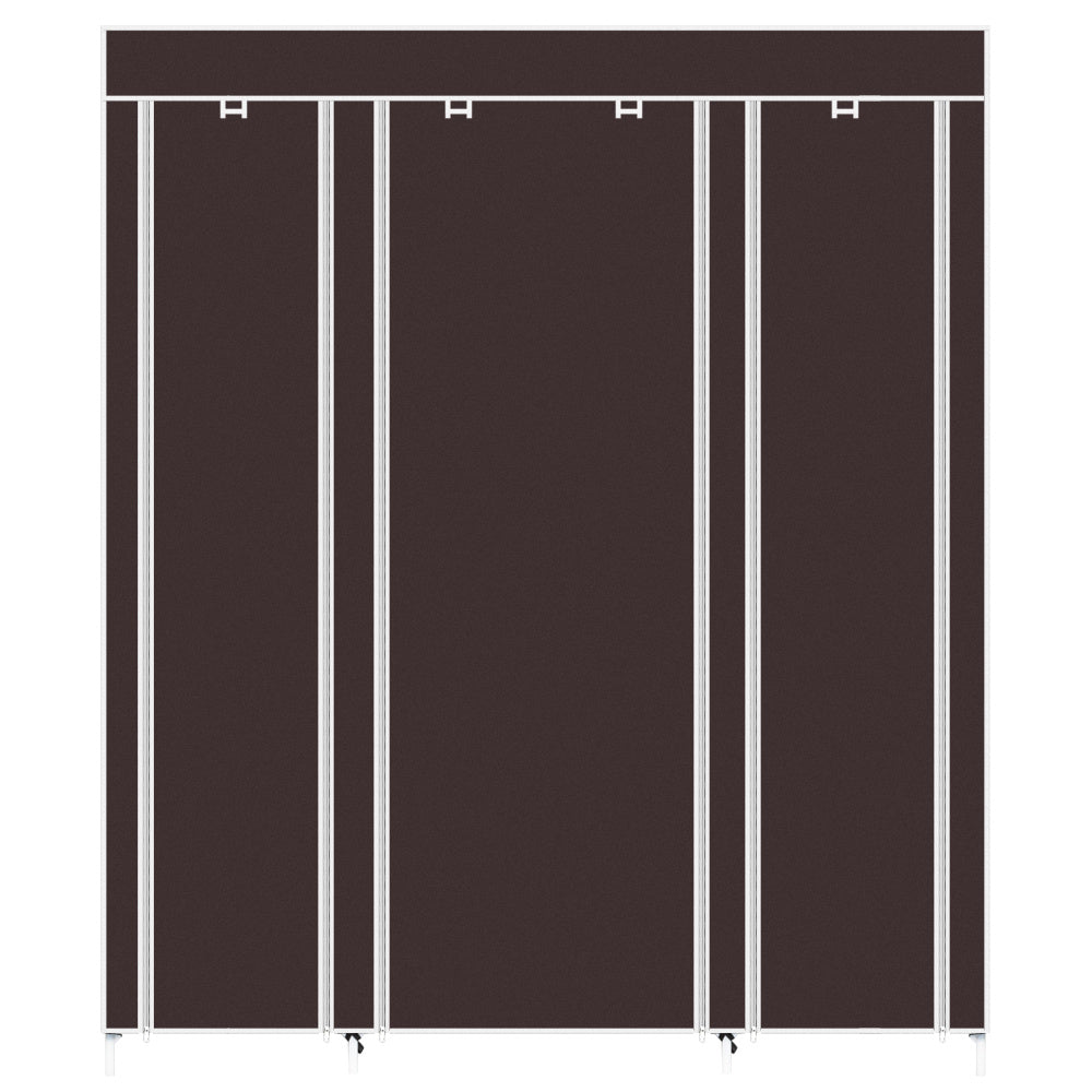 69" Portable Clothes Closet Wardrobe Storage Organizer with Non-Woven Fabric Quick and Easy to Assemble Extra Strong and Durable Dark Brown