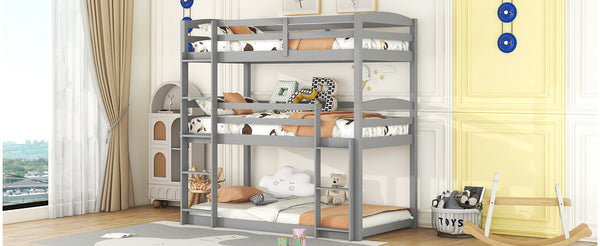 Twin over Twin over Twin Triple Bunk Bed,Gray