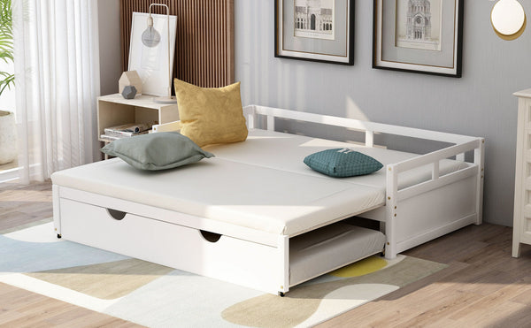 Extending Daybed with Trundle, Wooden Daybed with Trundle