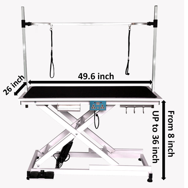 Deluxe electric pet grooming table; 110V/220V professional groomer recommend height adjust from 8 up to 36inch