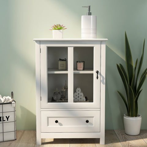 Buffet storage cabinet with single glass doors and unique bell handle YJ