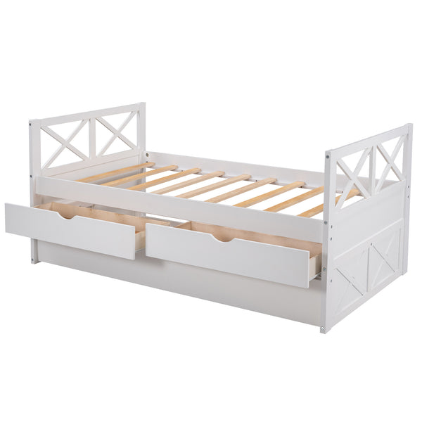 Multi-Functional Daybed with Drawers and Trundle