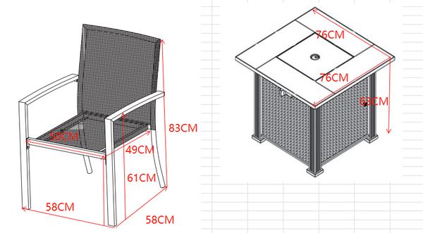 Madrid Fire Pit 5 pcs Set