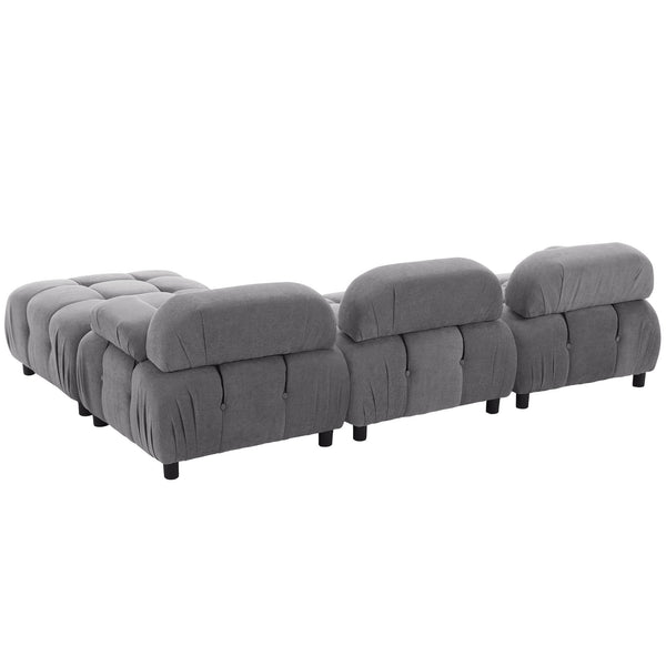 U_STYLE Upholstery Modular Convertible Sectional Sofa, L Shaped Couch with Reversible Chaise