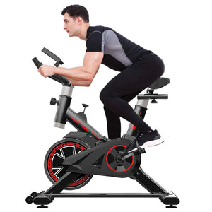 Indoor Exercise Bike, Indoor Cycling Stationary Bike Belt Drive with LCD Monitor