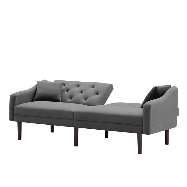 FUTON SOFA SLEEPER  VELVET WITH 2 PILLOWS