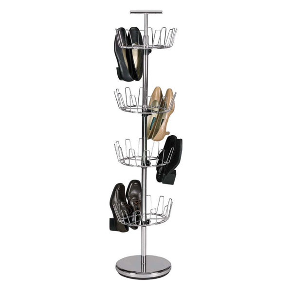 4-Tier Revolving Shoe Tree, Silver