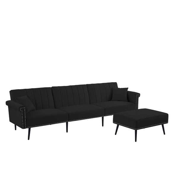 BLACK SECTIONAL SOFA BED