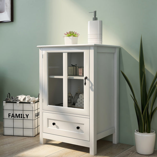 Buffet storage cabinet with single glass doors and unique bell handle YJ